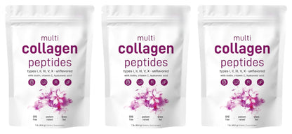 Multi-Collagen Peptides Powder – Hydrolyzed Collagen Blend with Vitamin C & Biotin Supports Skin,Hair and Nail Health 454G/1Lb